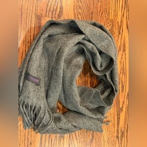 Unisex Renoma Paris Gray Fringe Cashmere Scarf‎